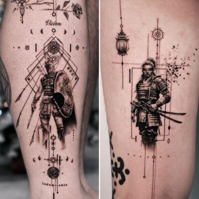 ý tưởng tattoo Samurai mini cực sáng tạo