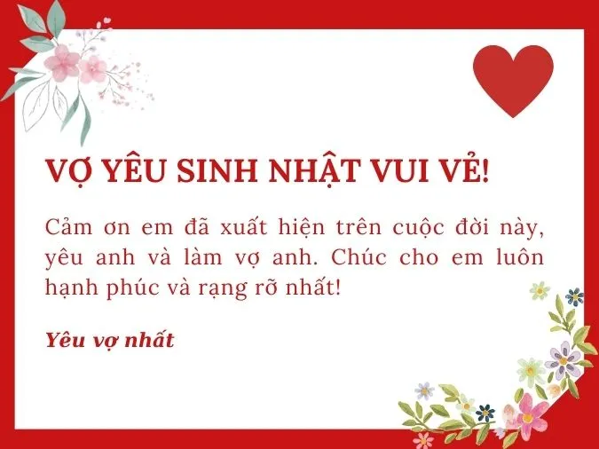 Tổng hợp những lời chúc mừng sinh nhật vợ ý nghĩa và tràn ngập yêu thương 13