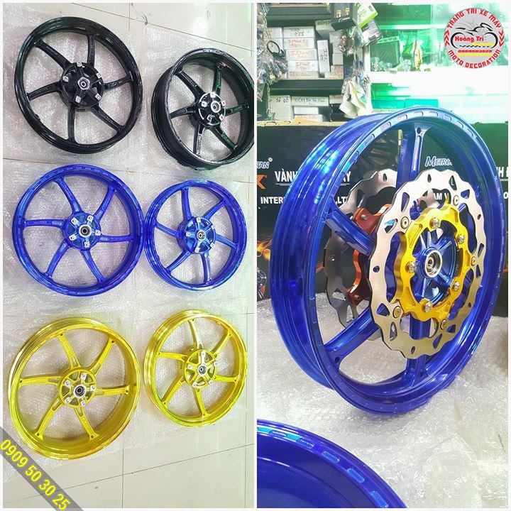 Cặp mâm độ 2 đĩa trước tại Hoàng Trí Racing Shop (chi phí chưa bao gồm 2 đĩa)