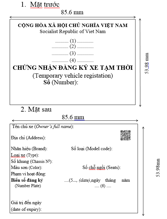 6 mẫu giấy chứng nhận đăng ký xe/cà vẹt xe mới nhất 2023