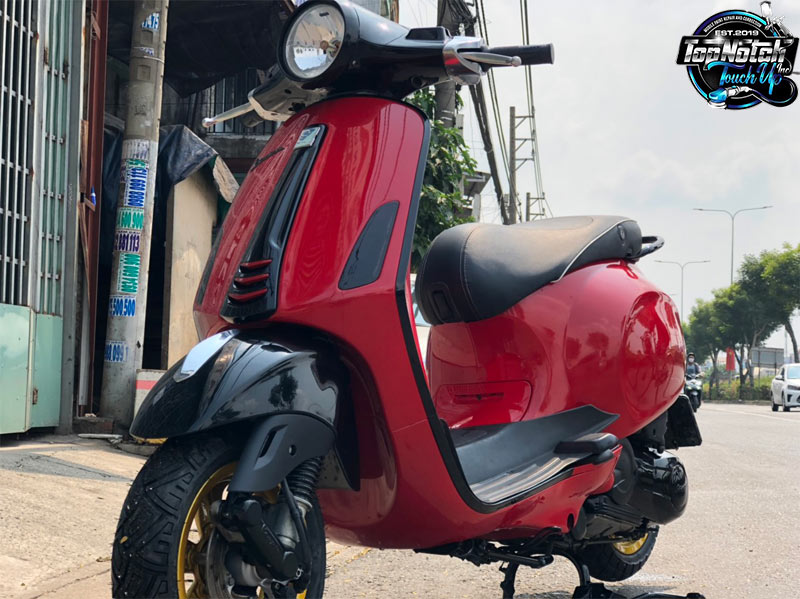 Sơn Xe Vespa Sprint Màu Đỏ Sporty Tại Tphcm Chính Hãng