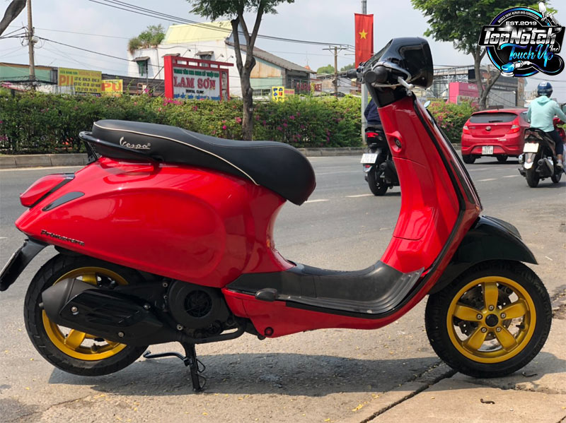 Giới Thiệu Sơn Xe Vespa Sprint Màu Đỏ Sporty Mới Nhất