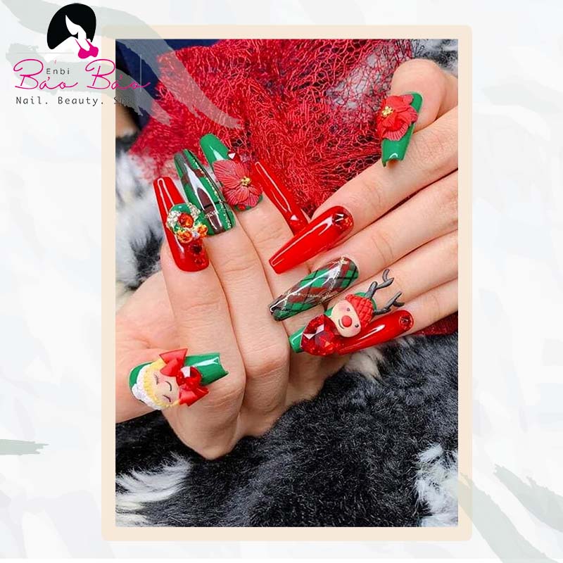 Nail với họa tiết Noel