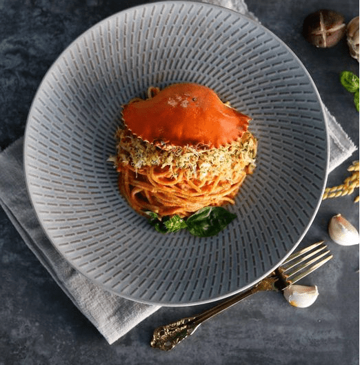 Mỳ spaghetti cua sốt kem trứng muối hương nấm truffle