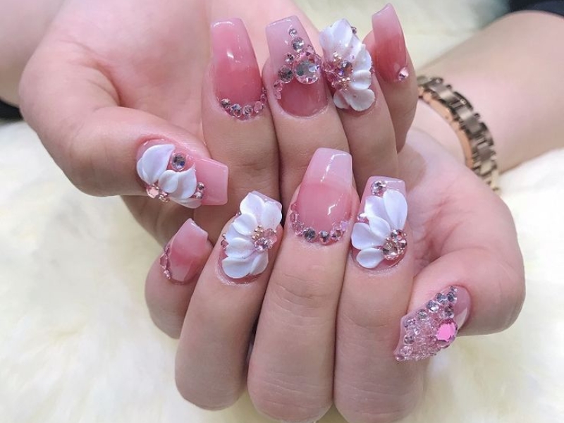 Mẫu nail hoa mẫu đơn độc đáo