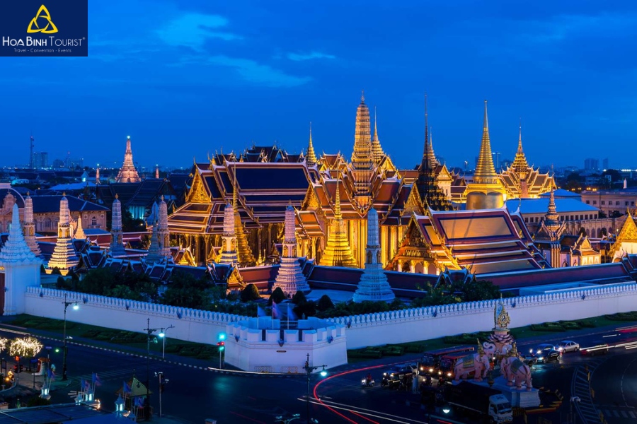 Một phần thủ đô Bangkok Thái Lan nhìn từ trên cao