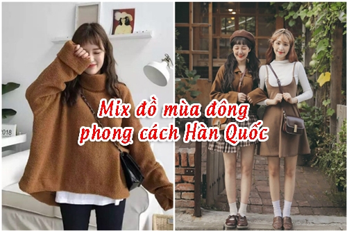 mix đồ mùa đông phong cách hàn quốc