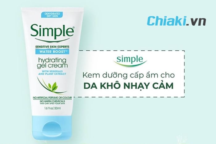 Kem dưỡng ẩm Simple cho da khô Water Boost Hydrating Gel Cream