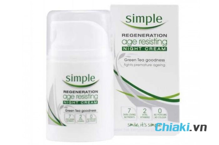 Kem dưỡng ẩm Simple ban đêm Regeneration Age Resisting Night Cream