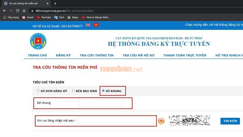 Truy cập trang web tra cứu khung xe máy