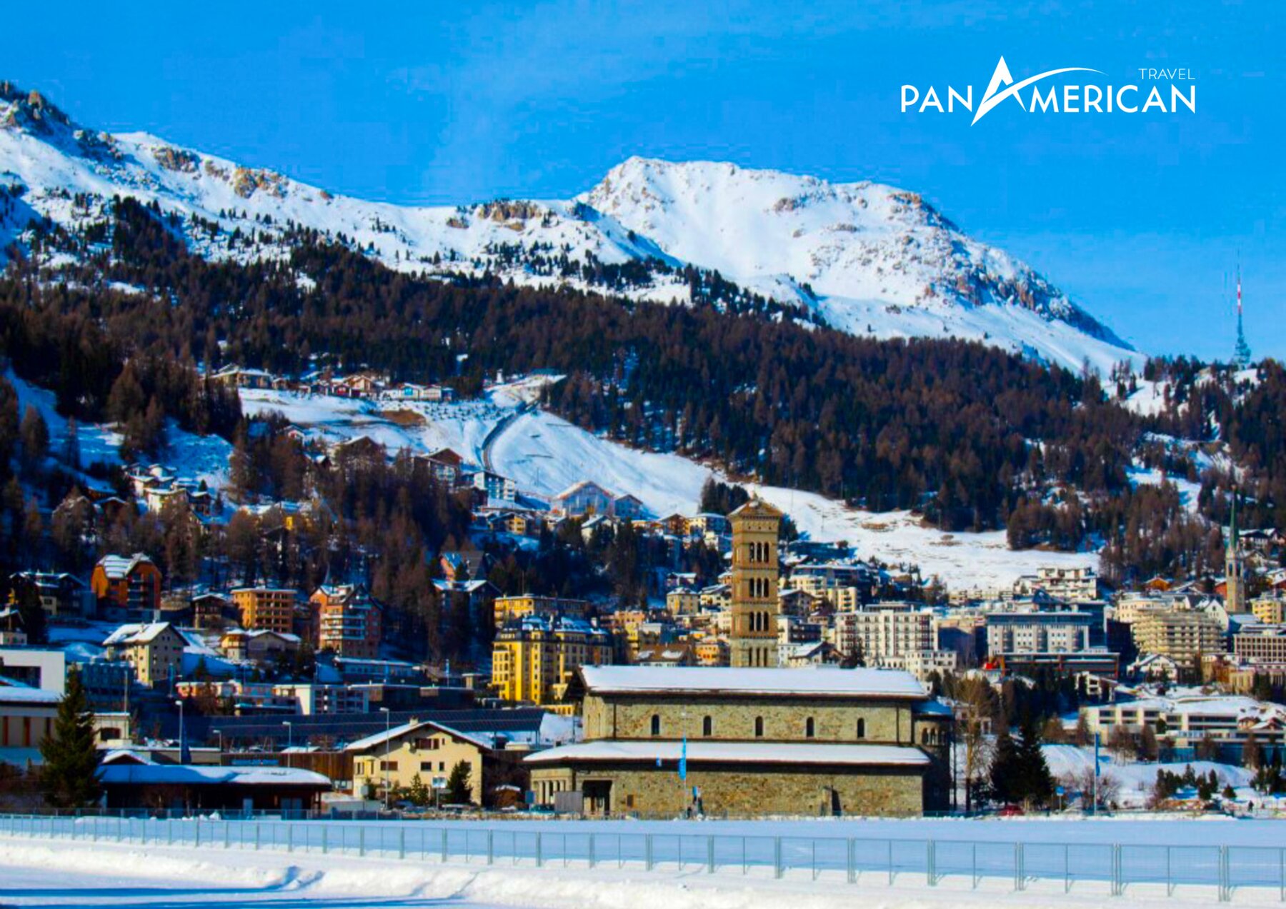 Saint Moritz, nằm trong thung lũng Upper Inn và được bao quanh bởi dãy núi Alps hùng vĩ