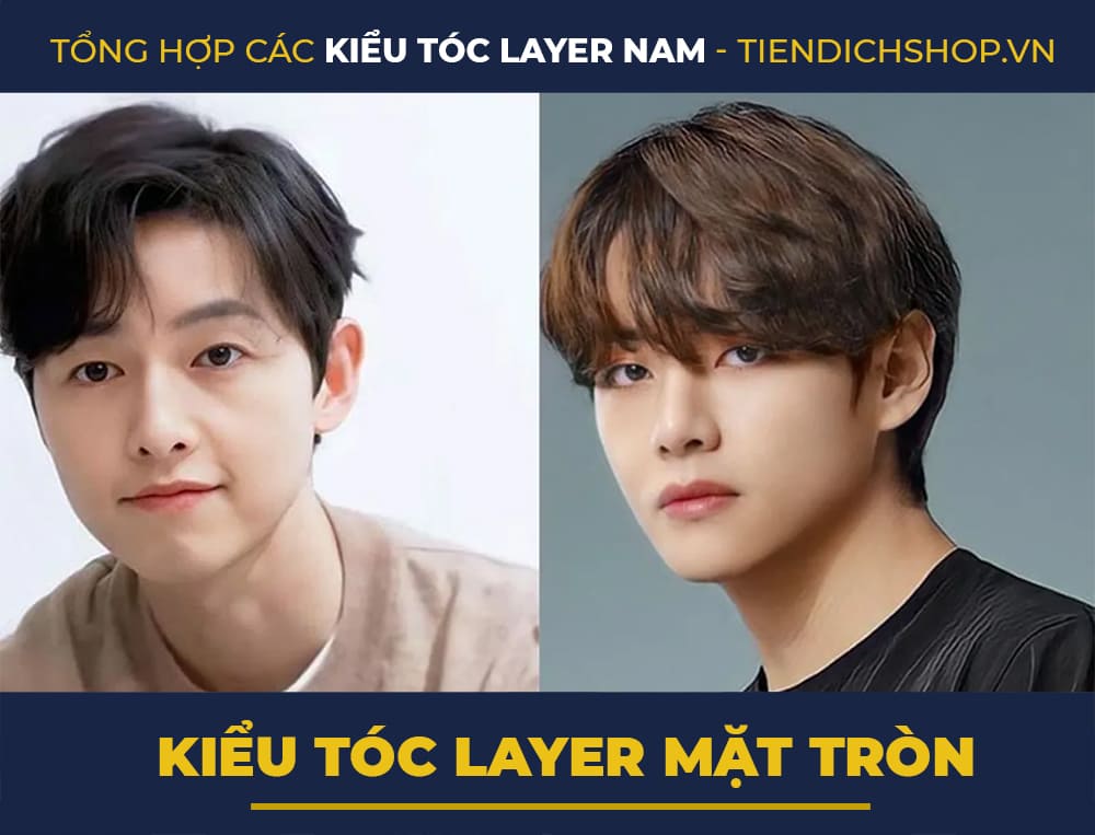 Tóc layer nam mặt tròn