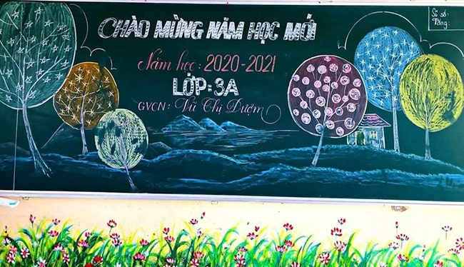 Trang trí bảng khai giảng năm học mới 2022-2023