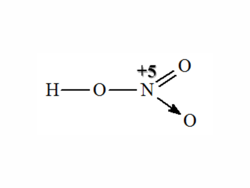 Cấu tạo phân tử axit nitric. (Ảnh: Sưu tầm Internet)