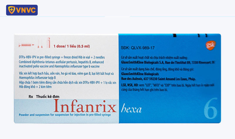 vắc xin 6in1 infanrix hexa của bỉ