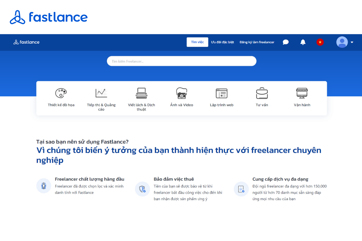 Fastlance - best freelance websites cung cấp đa dạng danh mục công việc