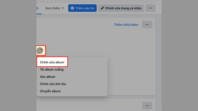 Nhấn chọn Chỉnh sửa Album