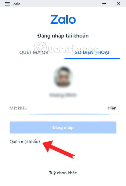 Đăng nhập Zalo không mật khẩu