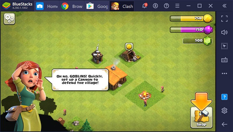 Đây là giao diện chính của game Clash of clans.