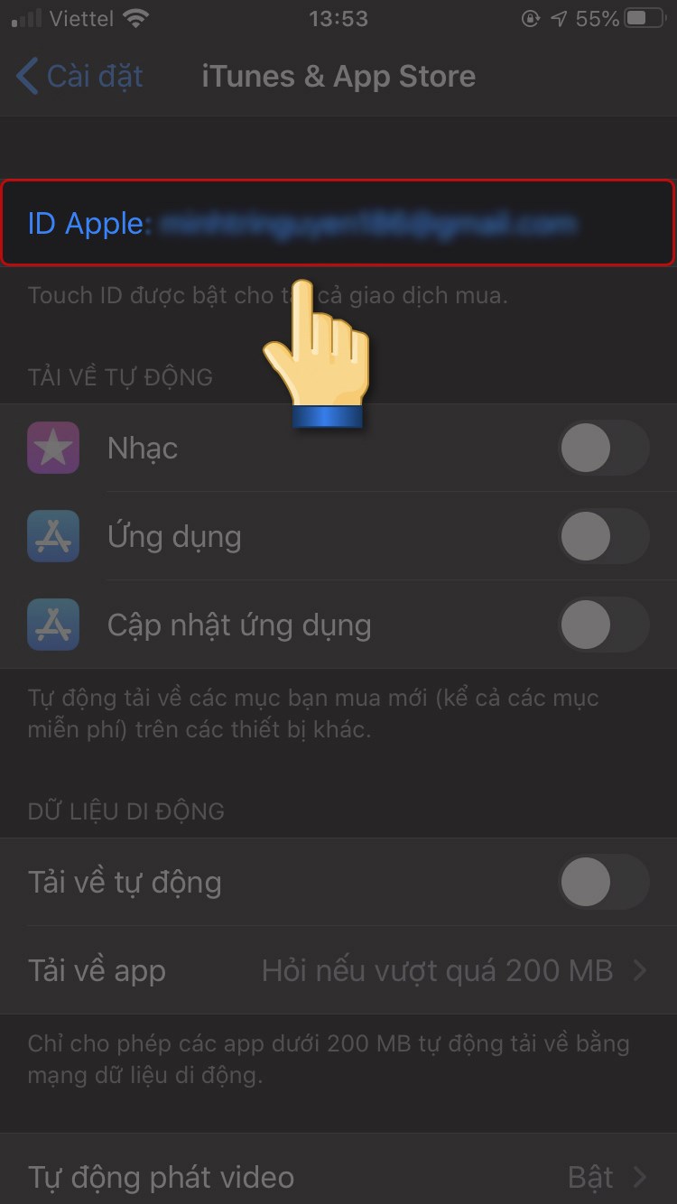 Chọn iTunes & App Store