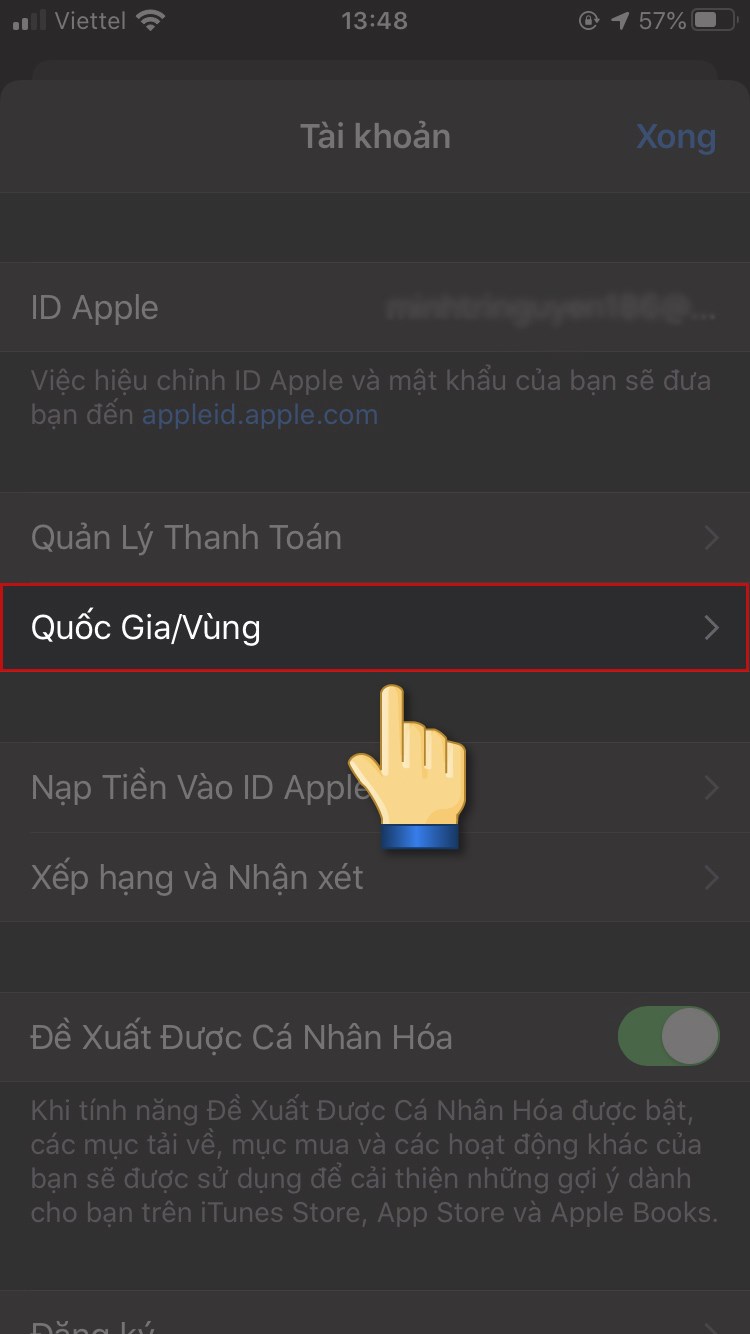 Chọn Xem ID Apple