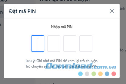 Nhập lại mã pin