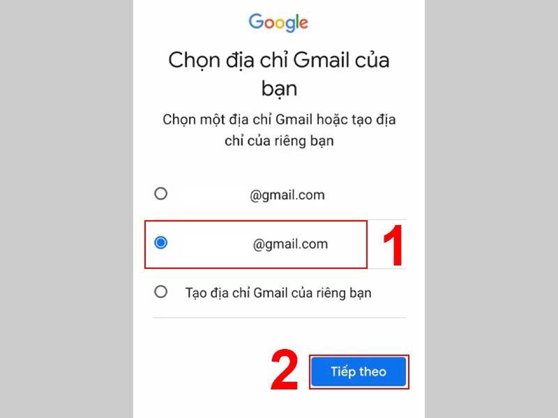 Cách tạo Email đối với hệ điều hành Android bước 4