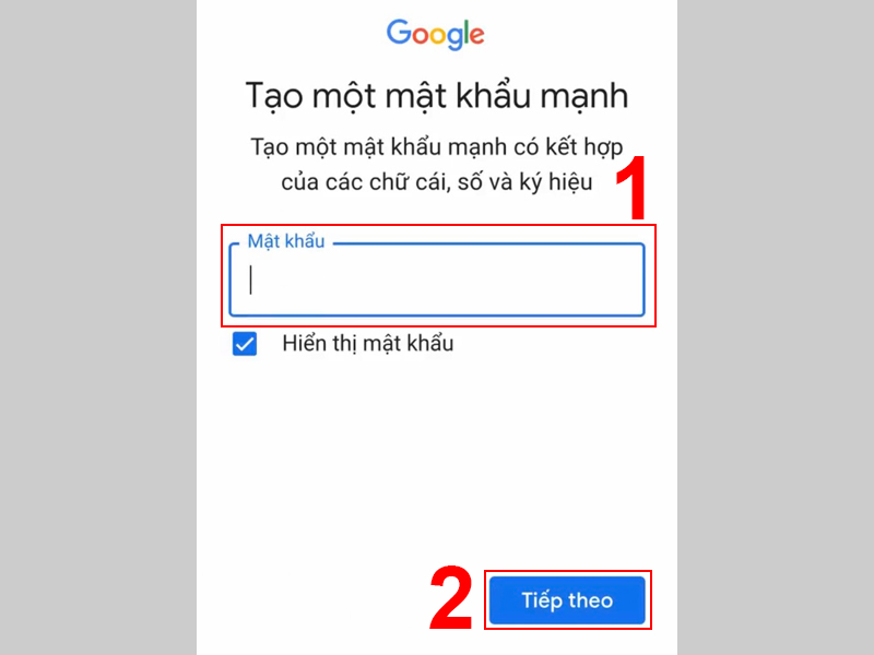 Cách tạo Email đối với hệ điều hành Android bước 5