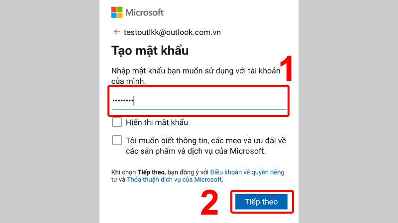 Cách tạo email Outlook bước 2