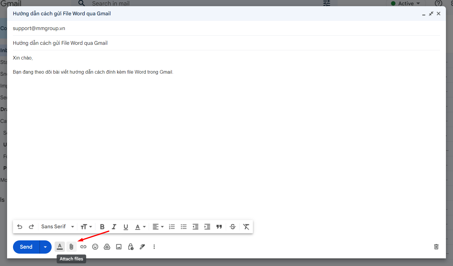 đính kèm word trên gmail