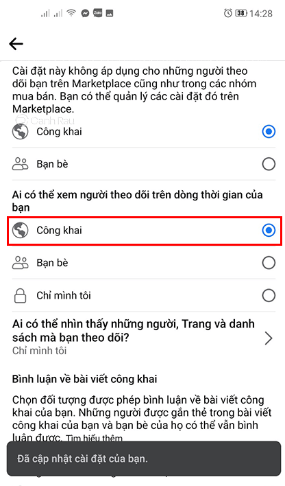 Hướng dẫn cách bật chế độ theo dõi trên Facebook hình 18