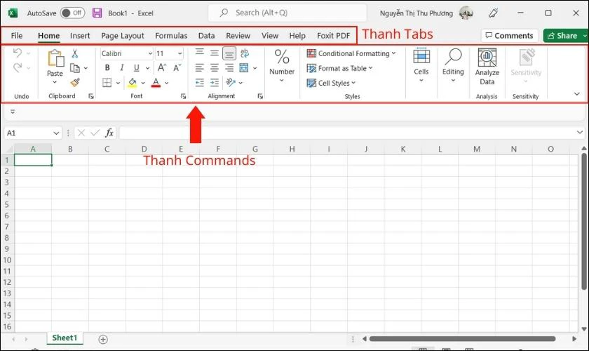 Hiển thị thanh công cụ trong Excel