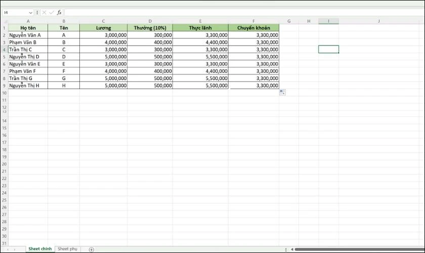 Hiển thị thanh công cụ trong Excel