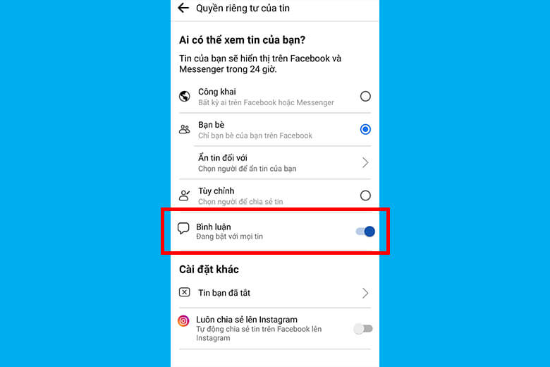 khóa bình luận trên facebook