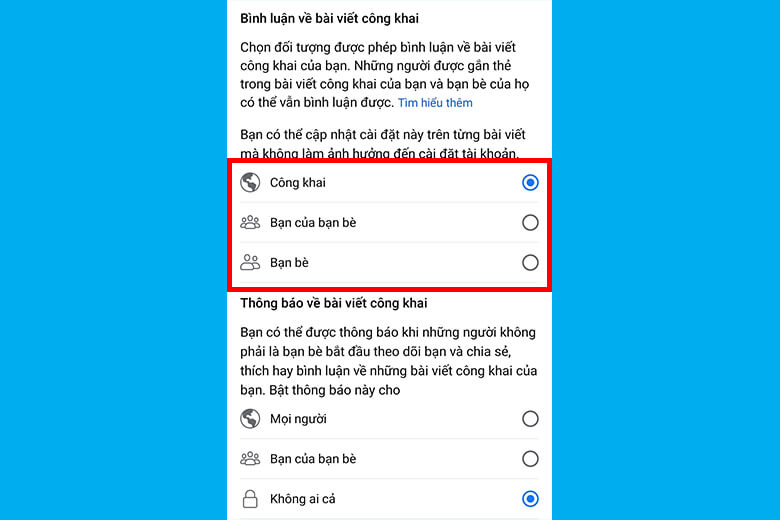 khóa bình luận trên facebook