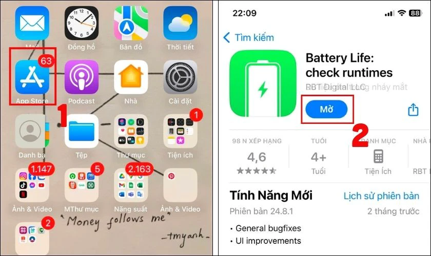 Kiểm tra pin iPhone đã bị thay thế chưa bằng ứng dụng Battery Life