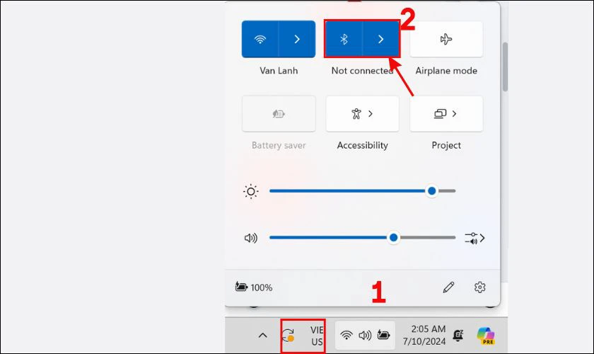 Bật Bluetooth trên máy tính Windows