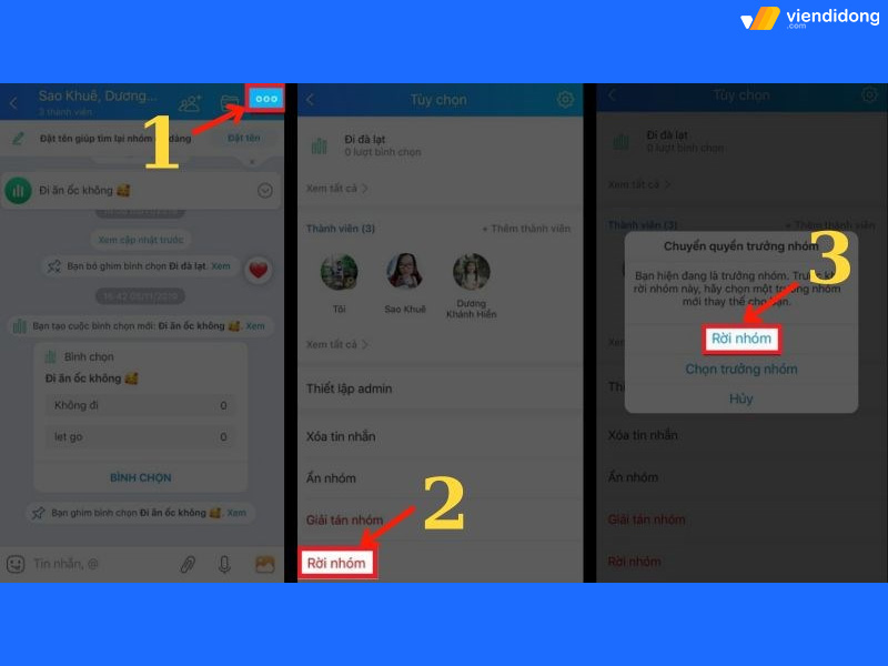 cách rời nhóm Zalo không ai biết đt