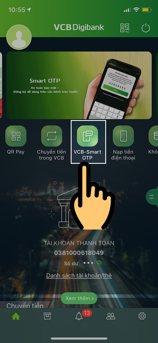 chọn VCB-Smart OTP