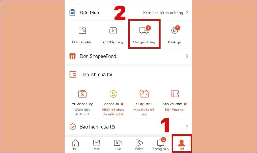 Cách xem đơn hàng đi đến đâu Shopee trên điện thoại