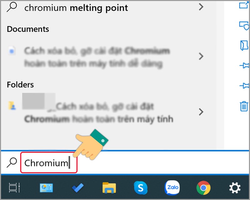 Gõ tìm kiếm Chromium