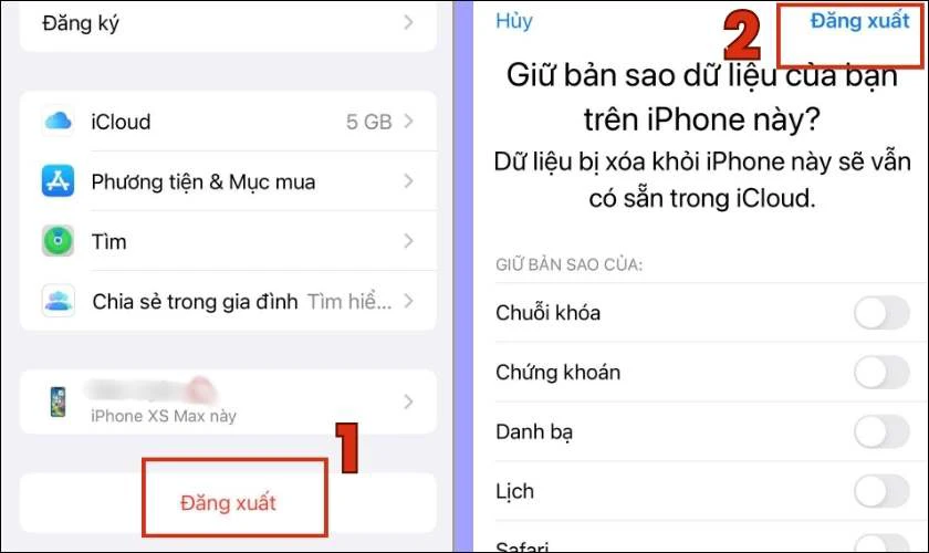 Chọn nút Đăng xuất và bấm Xác nhận