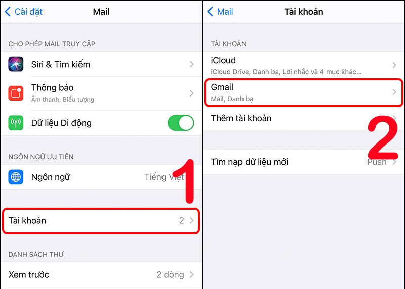 Cách xóa tài khoản Google trên iPhone trong Cài đặt