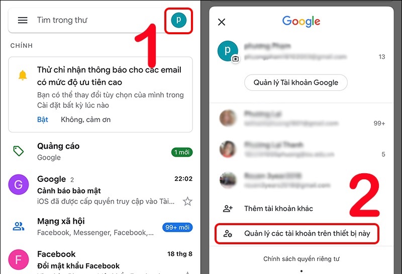 Cách xóa tài khoản Google trên iPhone khỏi Gmail