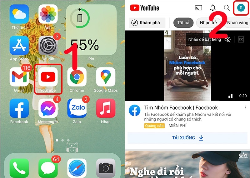 Cách xóa tài khoản Google trên iPhone khỏi Youtube