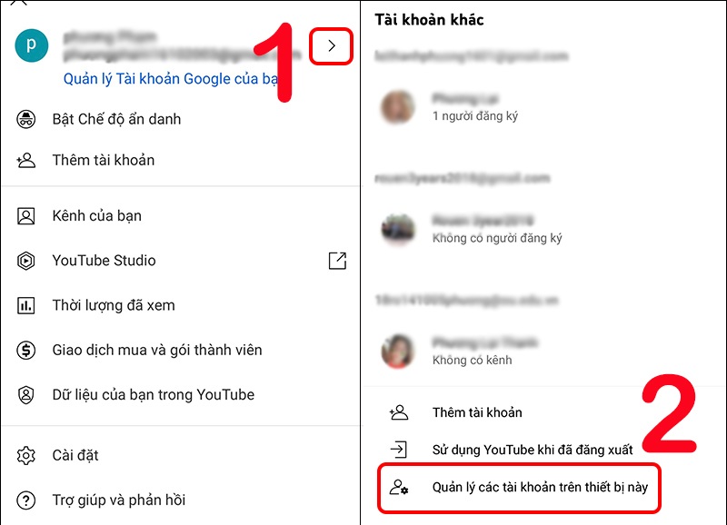 Cách xóa tài khoản Google trên iPhone khỏi Youtube