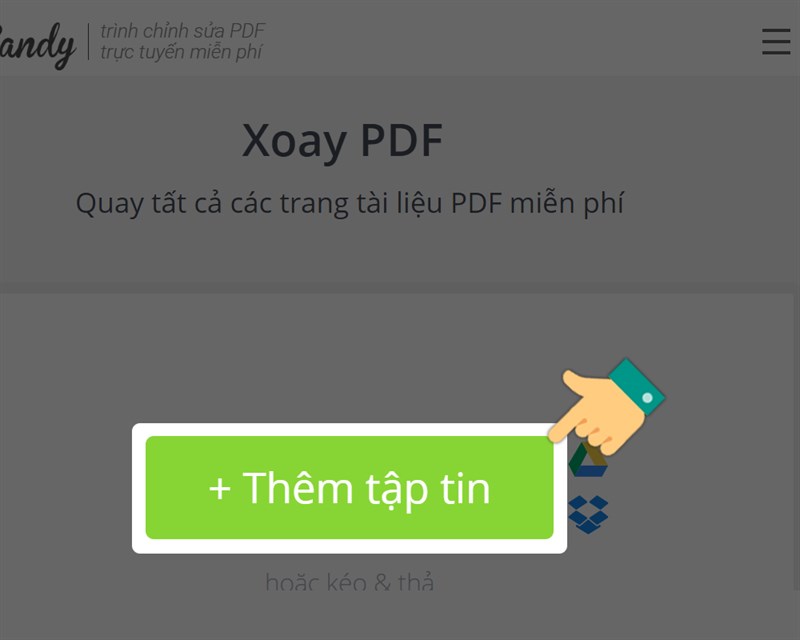 Thêm tập tin PDF bạn muốn xoay