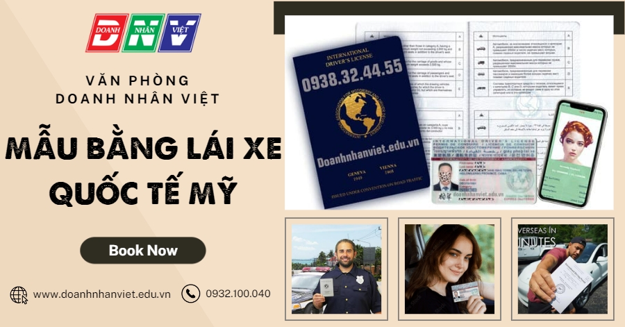 Mẫu bằng lái xe quốc tế Mỹ