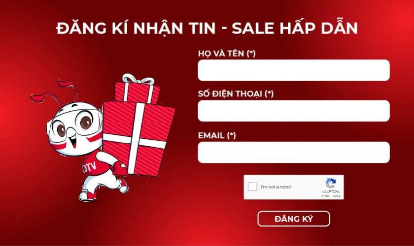 Đăng ký nhận tin khuyến mãi Black Friday