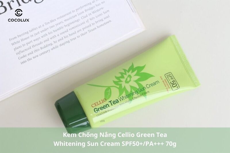 Kem Chống Nắng Cellio Green Tea Whitening Sun Cream SPF50+/PA+++ 70g